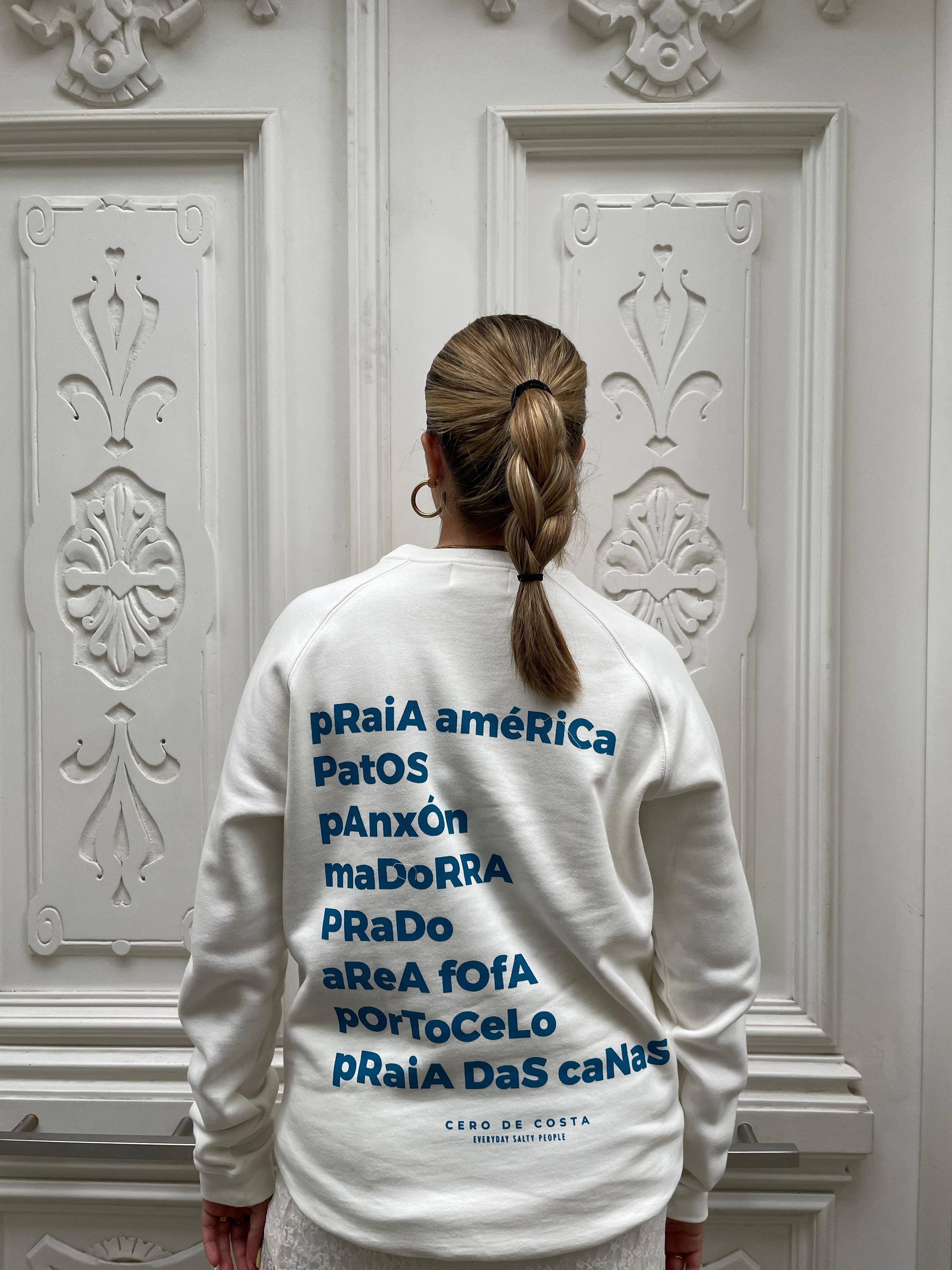 SUDADERA "PANXÓN" BLANCO/AZUL KLEIN